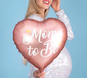 Folienballon Herz "Mom to be" 35cm rosa | Kleines Geschenk Baby Party