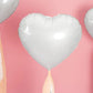 Folienballon Herz 45cm weiß metallic