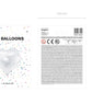 Folienballon Herz 45cm weiß metallic