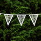 Wimpelkette Hochzeit aus Papier 3m perlweiß