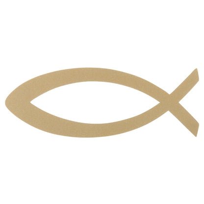 Fisch Aufkleber Auto, einfarbig golden 9cm