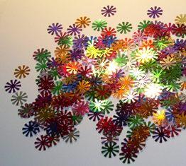 Flower power,konfetti,streumaterial,metallicfolie,blumen,tisch,dekoration,party,partydeko