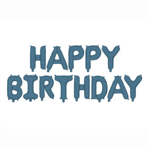 Folienballon Buchstaben Happy Birthday 340x35cm marineblau matt