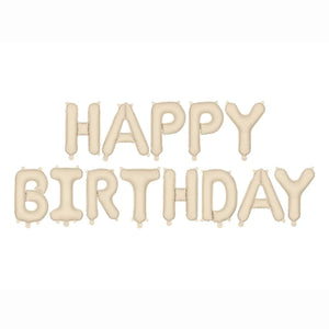 Folienballon Buchstaben Happy Birthday matt 340x35cm beige