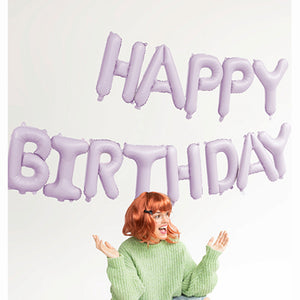 Folienballon Buchstaben Happy Birthday matt 340x35cm lila