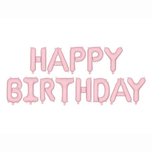 Folienballon Buchstaben Happy Birthday matt 340x35cm rosa