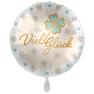 Folienballon mit Kleeblatt  "Viel Glück"