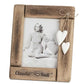 Fotorrahmen 10x15 cm aus Holz mit 2 Herzen