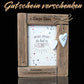 Fotorrahmen 13x18 cm aus Holz mit 2 Herzen - mit Gravur