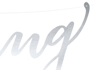 Banner Schriftzug "Wedding" silber