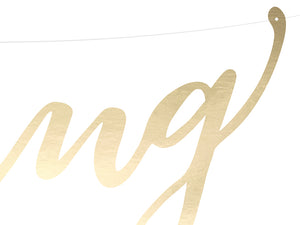 Banner Schriftzug "Wedding" golden 45cm