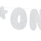 Banner 1. Geburtstag "ONE" silber 50 x 12 cm
