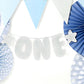 Banner 1. Geburtstag "ONE" silber 50 x 12 cm