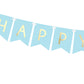 Banner Schriftzug "Happy Birthday" hellblau / gold GRL57-001J