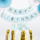 Banner Schriftzug "Happy Birthday" hellblau / gold GRL57-001J