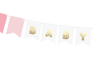 Banner Schriftzug "Baby Girl" ca. 15 x 175 cm (variabel verschiebbar)