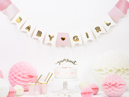 Banner Schriftzug "Baby Girl" ca. 15 x 175 cm (variabel verschiebbar)