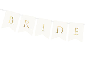 Banner Schriftzug "Bride Groom" gold