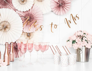 Girlande "Miss to Mrs" rosegold | Junggesellinnenabschied Deko