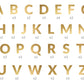 Buchstaben Girlande individuell 63 Buchstaben in metallic gold