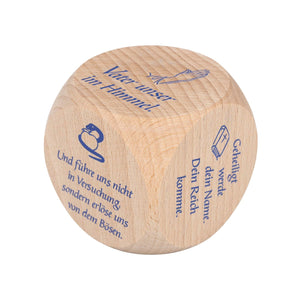 Gebetswürfel "Vater Unser im Himmel" aus Buchenholz 6cm