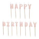 Geburtstagskerzen "Happy Birthday" für Kuchen in helllila