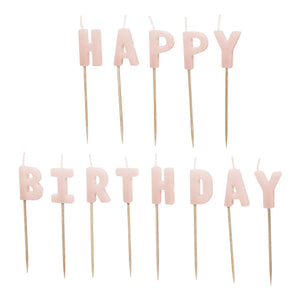 Geburtstagskerzen "Happy Birthday" für Kuchen in helllila