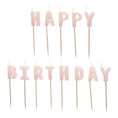 Geburtstagskerzen "Happy Birthday" für Kuchen in helllila