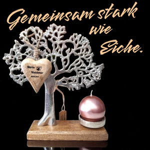 Teelichthalter Lebensbaum 33 cm personalisiertes Geschenk