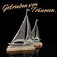 Deko Segelboot in silber mit Fahne 27cm