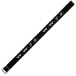Gewebtes Armband WWJD - schwarz