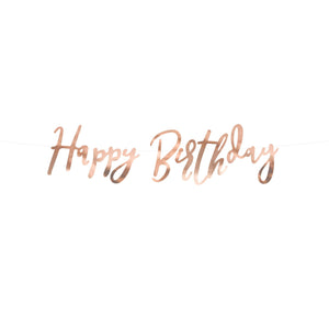 Girlande/ Banner "Happy Birthday" roségold