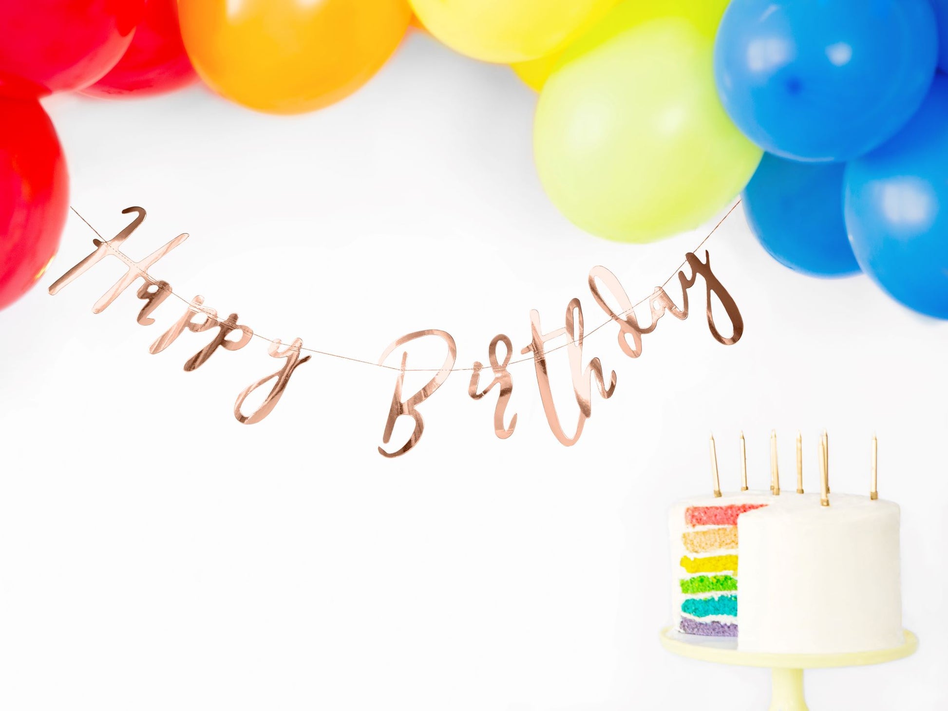 Girlande/ Banner "Happy Birthday" rosegold 