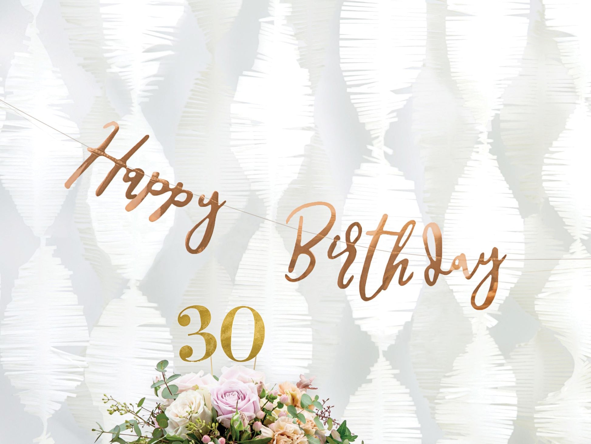 Girlande/ Banner "Happy Birthday" rosegold 