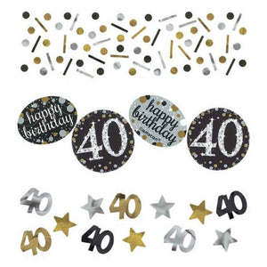 Glamour Gold "Happy Birthday" Tischkonfetti Set Zahl 40