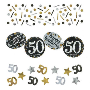 Glamour Gold Tischkonfetti Set Zahl 50