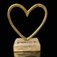 Goldenes Deko Herz 10cm auf Holzfuß | Personalisiertes Geschenk