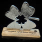 Graviertes Deko Kleeblatt mit Wunschtext 15cm personalisiertes Geschenk