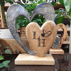 Großer Herz-Deko Aufsteller ca 32cm personalisiertes Geschenk