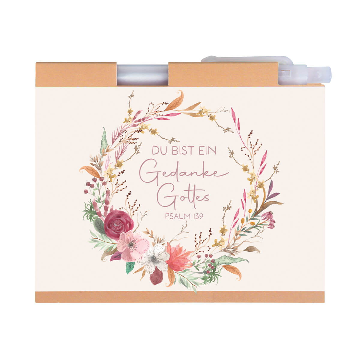 Haftnotizblock mit Stift "Du bist ein Gedanke Gottes... Psalm 139"