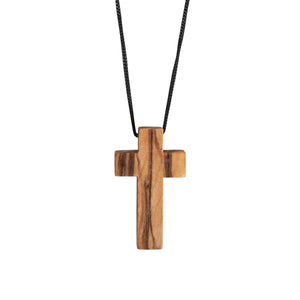 Halskette Kreuz aus Olivenholz