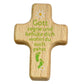 Handschmeichler Kreuz aus Buchenholz mit Namensgravur 4 x 6 cm füße grün