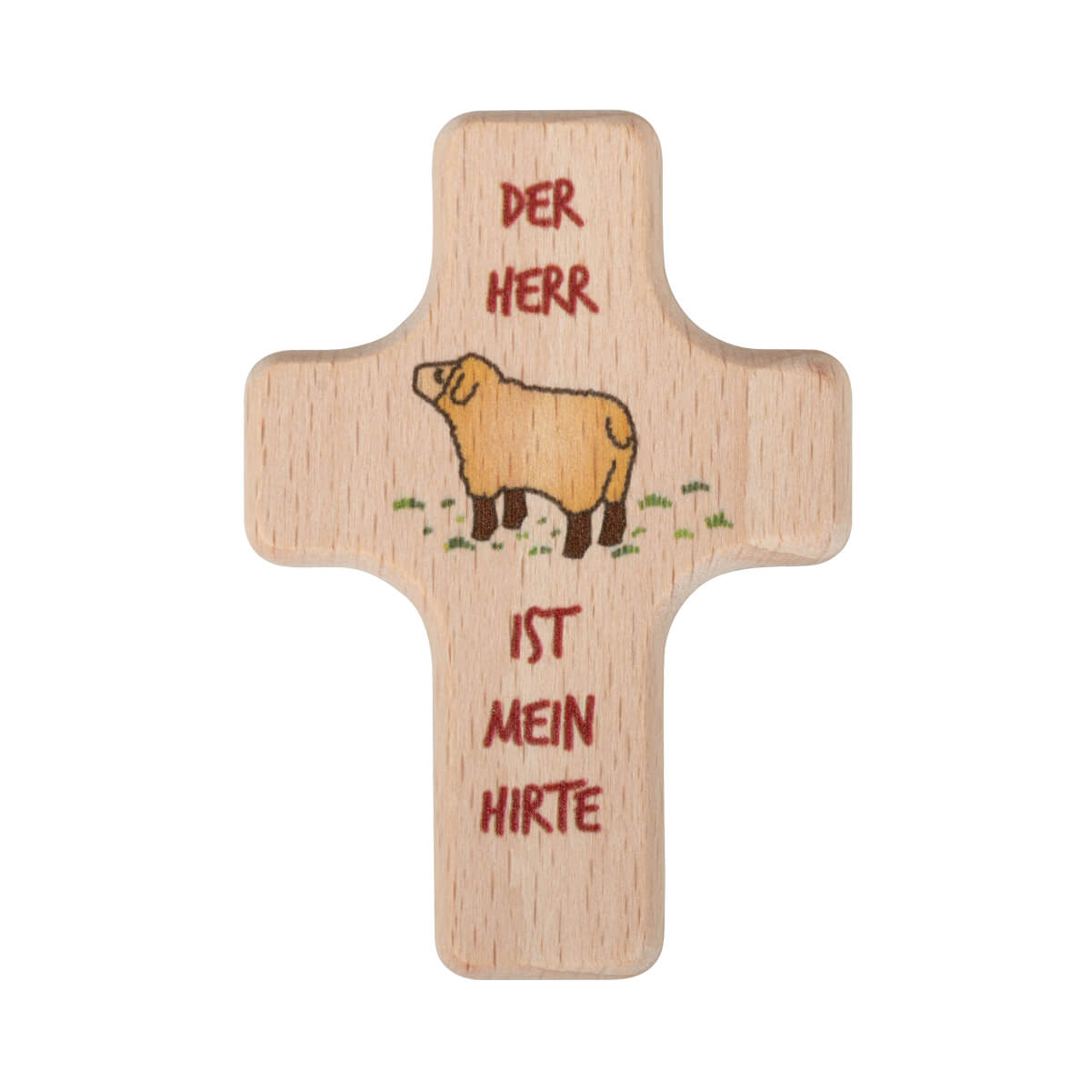 Handschmeichler Kreuz aus Buchenholz mit Namensgravur 4 x 6 cm hirte