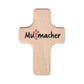 Handschmeichler Kreuz aus Buchenholz mit Namensgravur 4 x 6 cm mutmacher