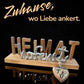Maritimer Schriftzug Heimathafen 38cm aus Holz und Metall zum Hinstellen 32868