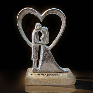 Hochzeitspaar Deko mit Herz personalisiertes Geschenk