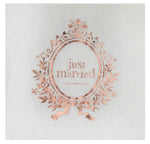 Hochzeitsservietten "Just married" roségold