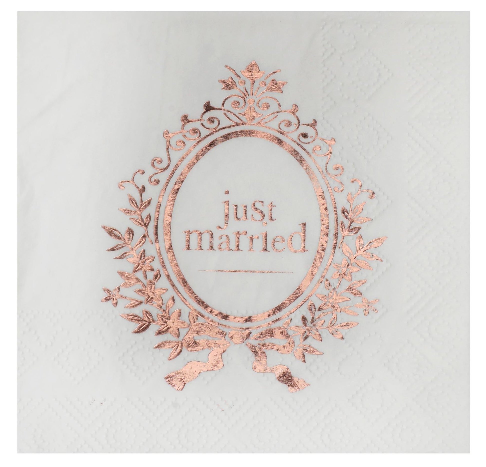 Hochzeitsservietten "Just married" roségold