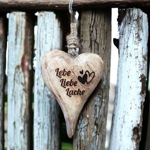 Holzherz mit Juteschnur 10x15x2 cm personalisiertes Geschenk