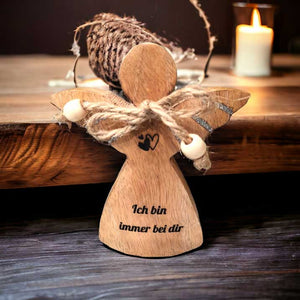 Holzengel mit Glitzer 17x20x3cm personalisiertes Geschenk